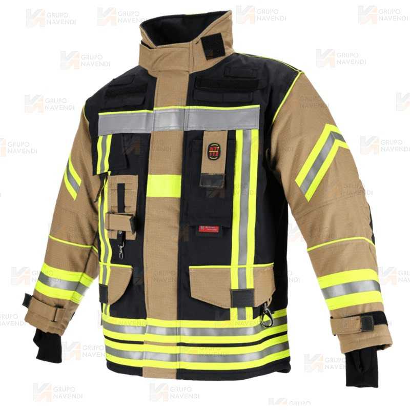 Chaquetón de intervención Premiun para bomberos color arena/marino