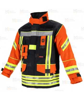 Chaquetón de intervención Premiun para bomberos color naranja/marino
