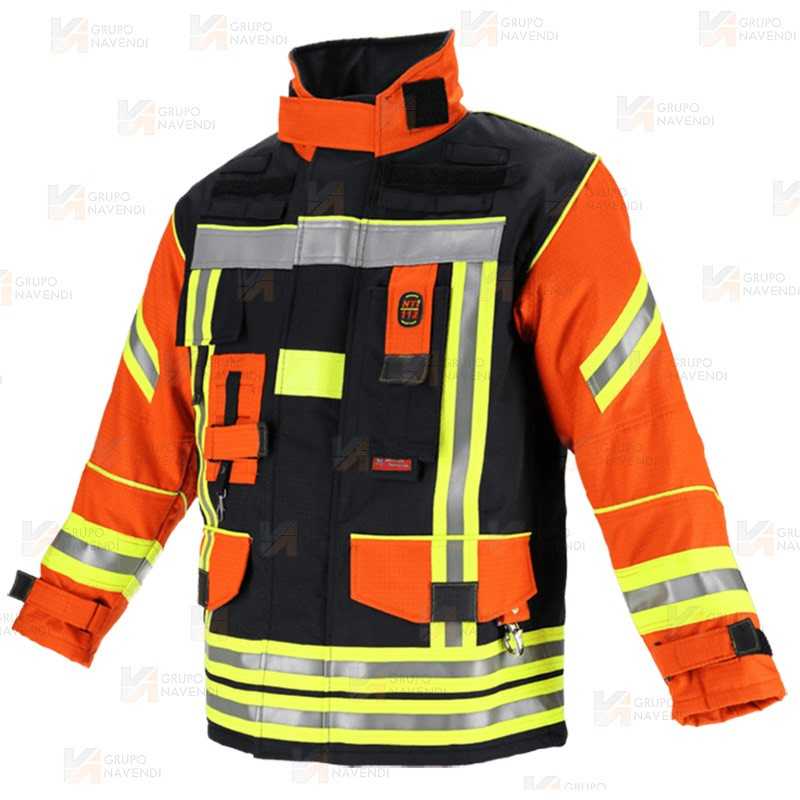 Chaquetón de intervención Premiun para bomberos color naranja/marino