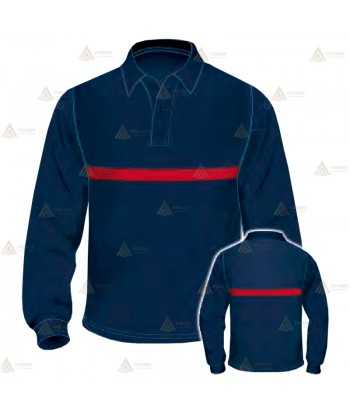 Polo de manga larga personalizable para parque de bomberos