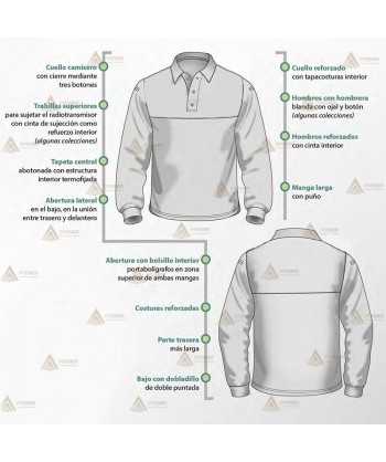 Polo de manga larga personalizable para parque de bomberos