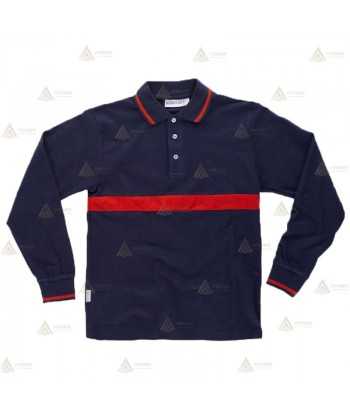 Polo de manga larga de algodón para parque de bomberos