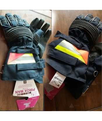 Guante largo de bombero en piel con membrana impermeable y transpirable