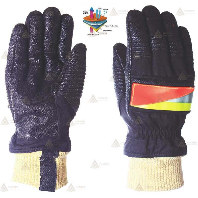 Guante para bombero de intervención de Nomex con hilo de kevlar