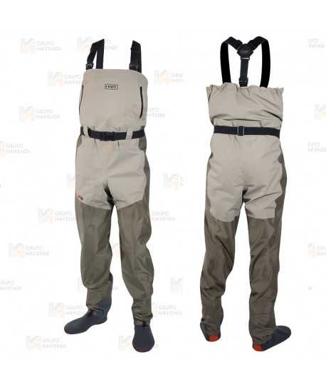 Vadeador convertible super ligero en tejido laminado para pesca deportiva