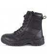 Bota táctica económica de color negro con cremallera lateral