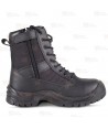 Bota táctica económica de color negro con cremallera lateral