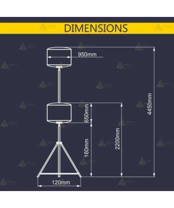 Globo led a 220 V y 600W con mástil telescópico (78.000 Lúmenes)