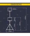 Globo led a 220 V y 100W con mástil telescópico (130.000 Lúmenes)