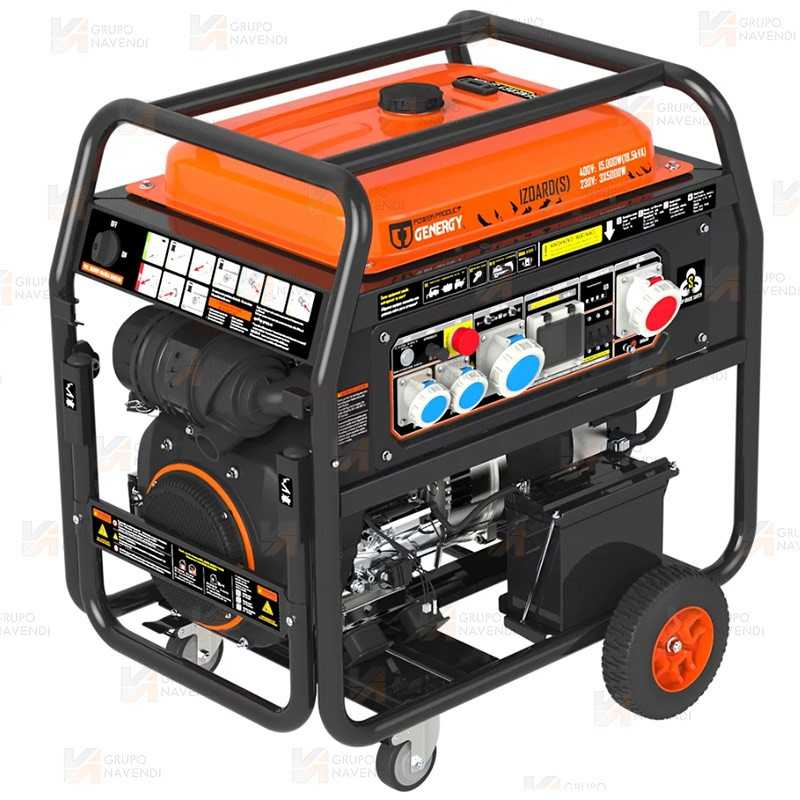 Generador trifásico a gasolina 4T (400 / 230V / 15.000W) homologado seguridad