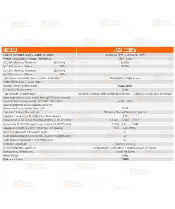 Generador eléctrico SVR profesional a gasolina 4T (230V / 3.300W)