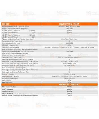 Generador eléctrico SVR profesional a gasolina 4T (230V / 5.500W)