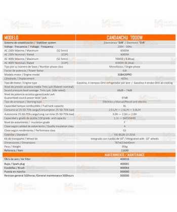 Generador SVR trifásico a gasolina 4T (400 / 230V / 7.000W)