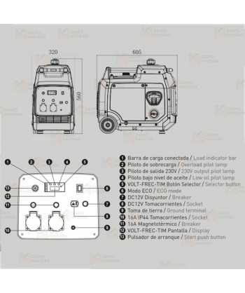 Generador monofásico Inverter insonorizado a gasolina de 4.000W