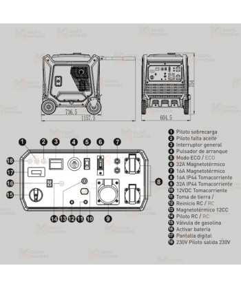 Generador Inverter a gasolina de 7.500W con control remoto