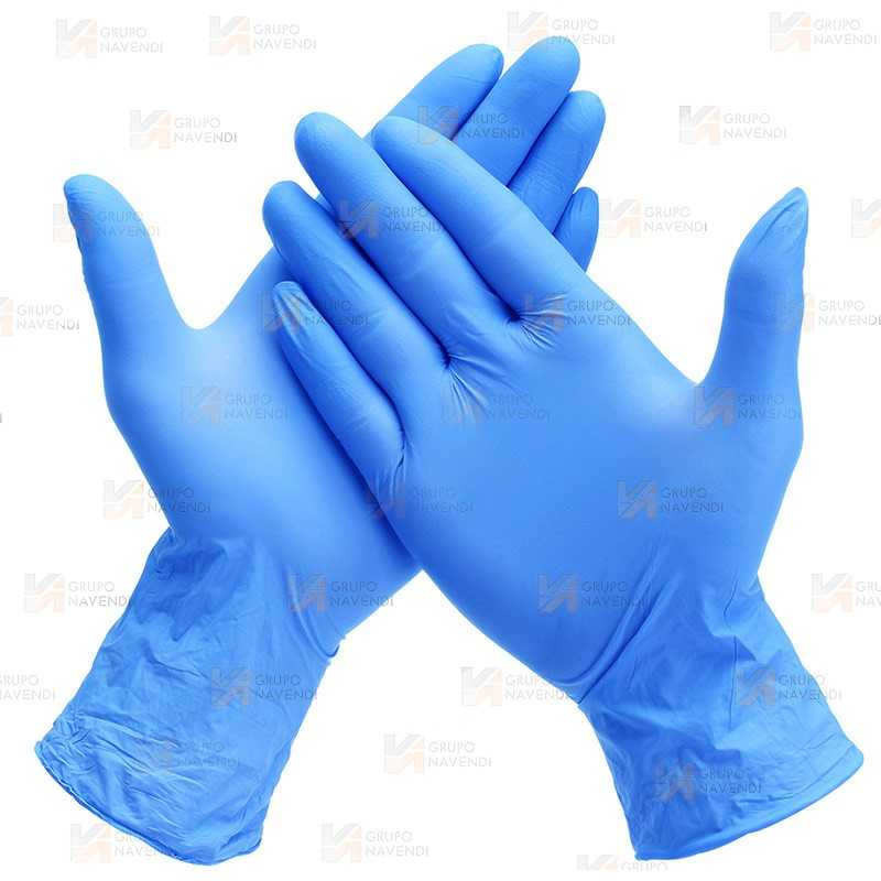 Guantes desechables de nitrilo azul sin polvo