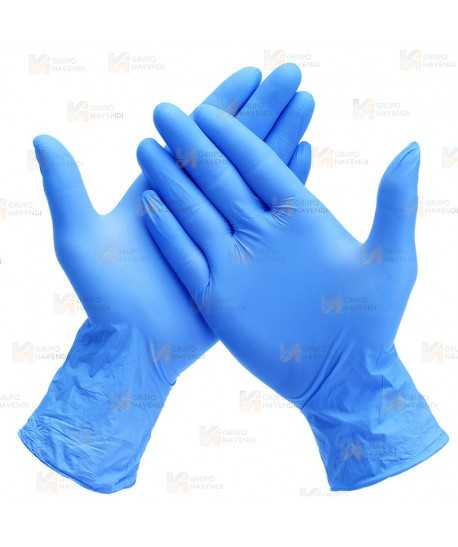 Guantes desechables de nitrilo azul sin polvo