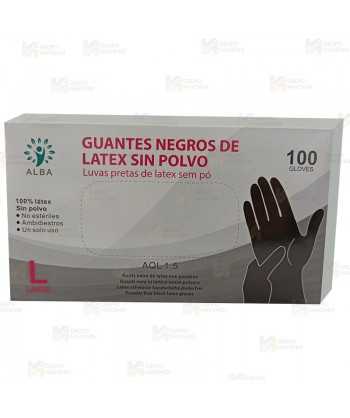 Guantes desechables de látex negro sin polvo