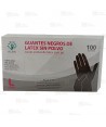 Guantes desechables de látex negro sin polvo