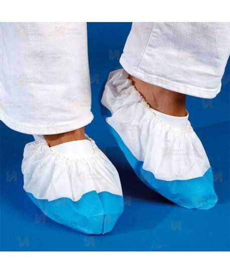 Cubre zapatos de polipropileno + CPE con suela reforzada (40 gr/m²)
