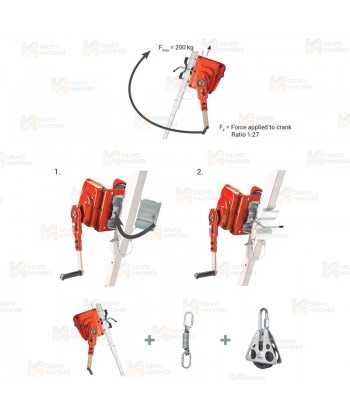 Torno de cable de acero de 25, 35, 45 y 50 m y Ø 6,3 mm para trípode TM7