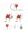 Torno de cable de acero de 25, 35, 45 y 50 m y Ø 6,3 mm para trípode TM7