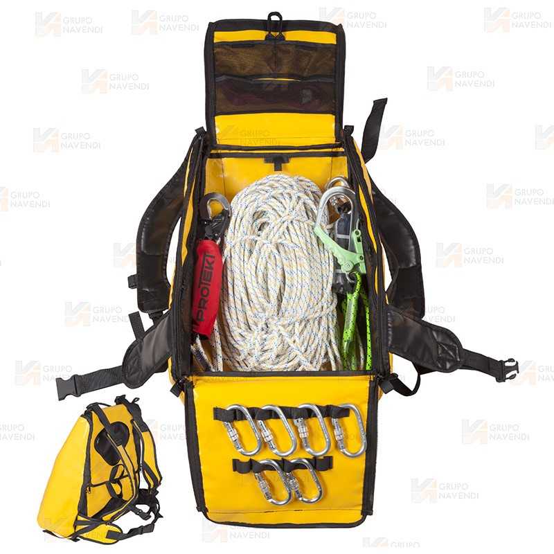 Mochila llevar equipación de rescate