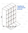 Taquilla metálica de cuatro puertas (Un módulo)
