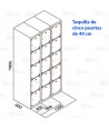 Taquilla metálica de 15 puertas (Dos módulos)