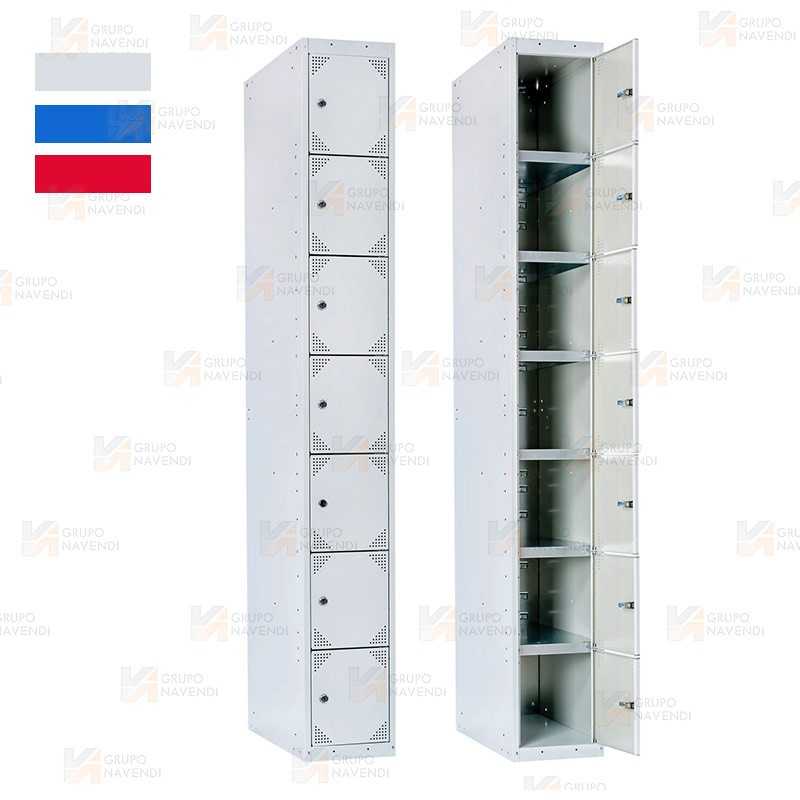 Taquilla metálica de siete puertas (Un módulo)