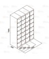 Taquilla metálica de siete puertas (Un módulo)