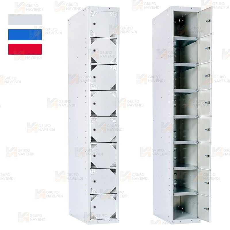Taquilla metálica de ocho puertas (Un módulo)
