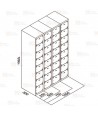 Taquilla metálica de dieciséis puertas (Dos módulos)