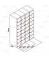 Taquilla metálica de dieciséis puertas (Dos módulos)