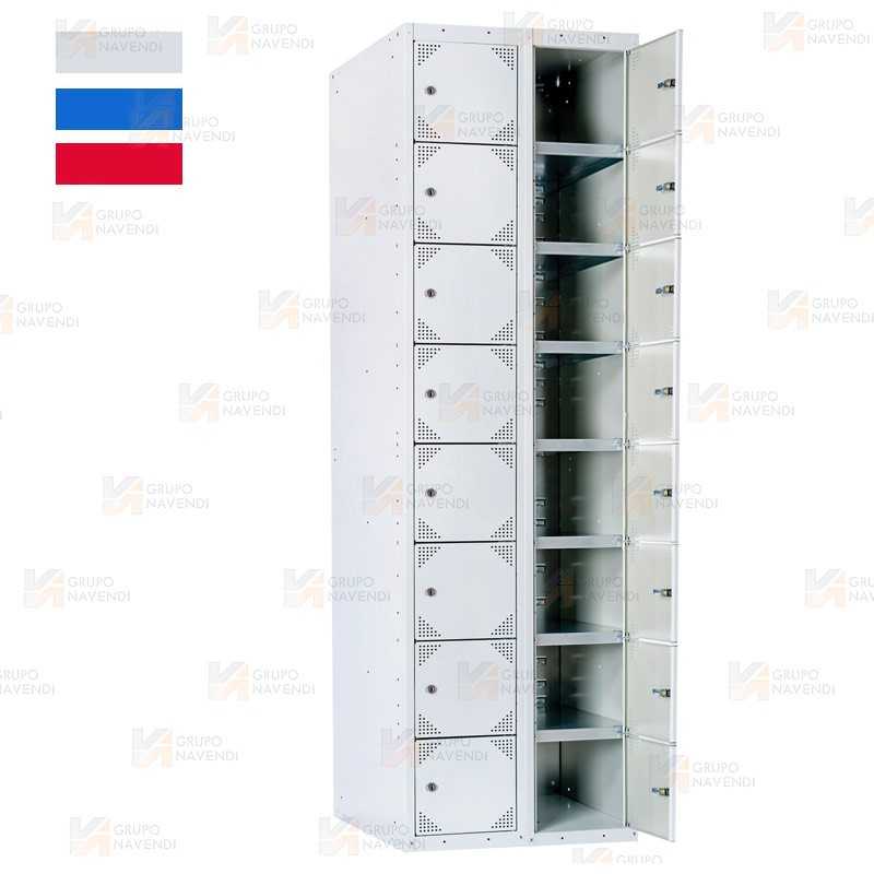 Taquilla metálica de dieciséis puertas (Dos módulos)