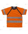 Camiseta técnica bicolor naranja flúor para Protección Civil