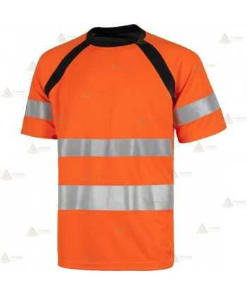 Camiseta técnica bicolor naranja flúor para Protección Civil