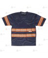 Camiseta transpirable manga corta con cintas reflectantes bicolor para Protección Civil