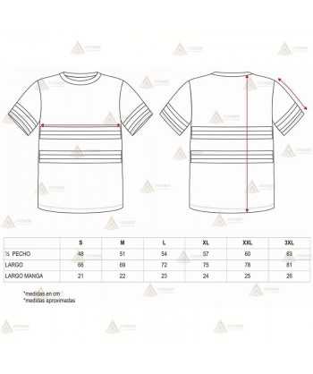 Camiseta transpirable manga corta con cintas reflectantes bicolor para Protección Civil