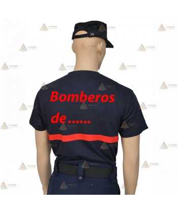 Camiseta de manga corta de algodón orgánico para bomberos
