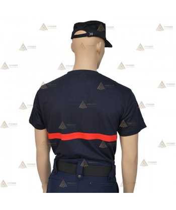 Camiseta de manga corta de algodón orgánico para bomberos