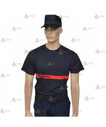 Camiseta de manga corta de algodón orgánico para bomberos