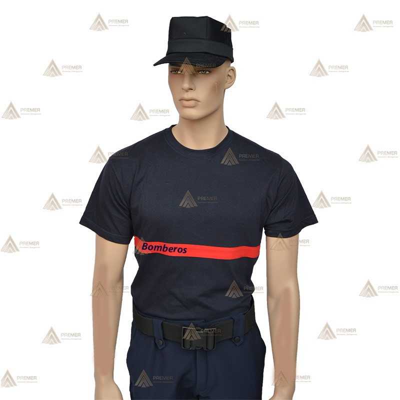 Camiseta de manga corta de algodón orgánico para bomberos