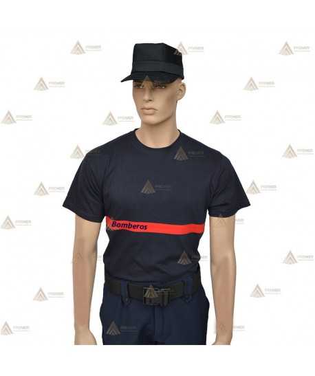 Camiseta de manga corta de algodón orgánico para bomberos