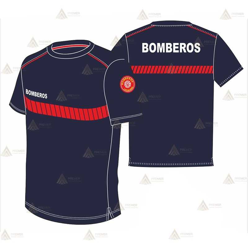 Camiseta de manga corta de algodón para parque de bomberos