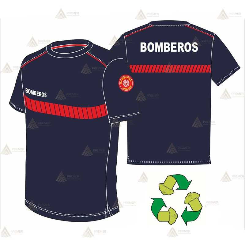 Camiseta de manga corta de Poliéster Silver Fresh reciclado para bomberos