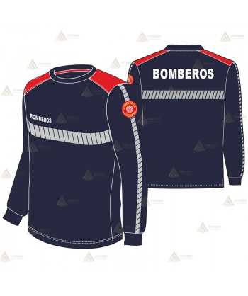 Camiseta de manga larga de algodón para parque de bomberos