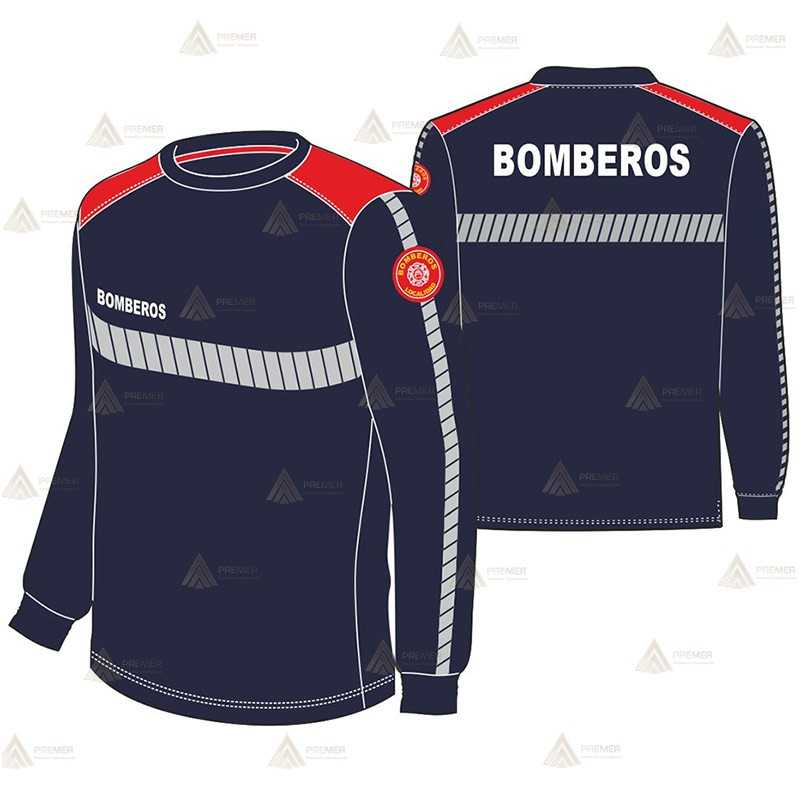 Camiseta de manga larga de algodón para parque de bomberos