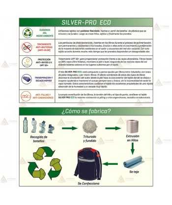 Camiseta de manga larga de Poliéster Silver Fresh reciclado para bomberos