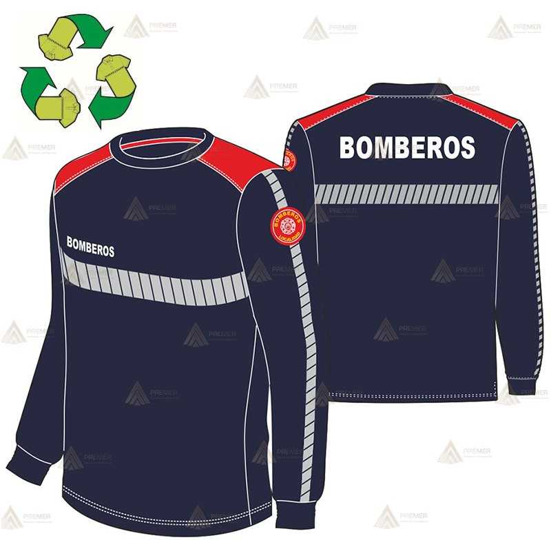Camiseta de manga larga de Poliéster Silver Fresh reciclado para bomberos